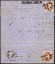 LOMBARDO-VENETO 1861 (14 apr.)Ritagli di Interi Postali Usati Come ...