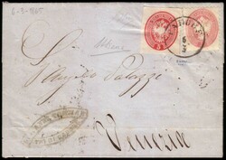 LOMBARDO-VENETO 1865 (6 mar.)Ritagli di Interi Postali Usati Come ...