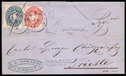 LOMBARDO-VENETO 1864 (19 lug.)Ritagli di Interi Postali Usati Come ...