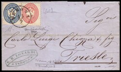 LOMBARDO-VENETO 1864 (13 set.)Ritagli di Interi Postali Usati Come ...