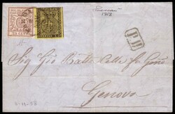 PARMA 1858 (8 nov.) I e III Emissione Lettera con testo parziale da ...
