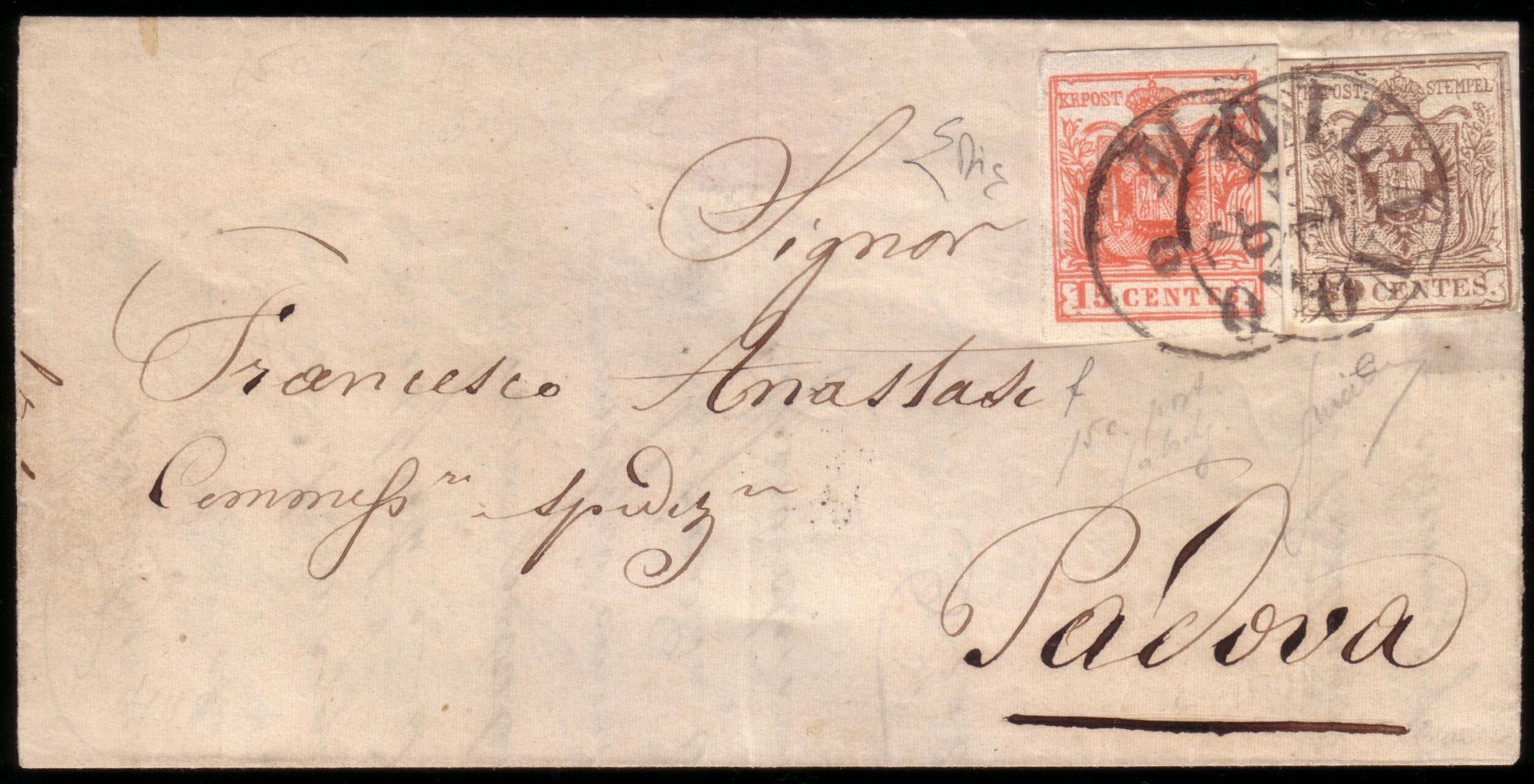 LOMBARDO-VENETO 1858 (7 giu.) I Emissione - Falsi dell'Epoca - Milano ...