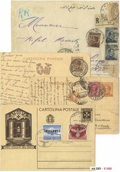 Egeo - 44 lettere, IP e cartoline con varie affrancature ed annulli, ...