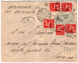 Assicurata 10.000 l. da Volpedo 24.5.44 a Savona con PA 10 l., 5 ...