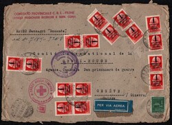 Lettera aerea dalla Croce Rossa di Fiume 22.9.44 a Ginevra con R.S.I. ...