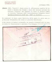 CORALIT da Venezia non affrancata a Bassano del Grappa a mezzo del ...