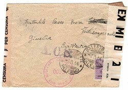 Balestrate 7.9.44 su busta a Ginevra con AMGOT Sicilia 50 c. (4). ...