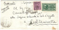 Piego da Catania 19.6.44 a Caltanissetta con AMGOT Sicilia 50 c. (4) ...