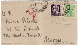 Da Catania 8.7.45 a Novara con AMGOT Sicilia 1 l. (6) + Luogotenenza ...
