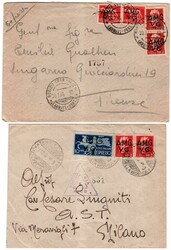 AMG-VG - 4 espressi con affrancature diverse tra cui due raccomandate ...