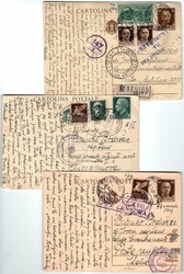 Sebenico - 3 cartoline postali Imperiale 15 e 30 c. di cui due con ...