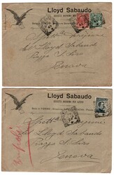 Tripoli di Barberia - 2 buste con affr. di Regno del 1911 + 1 cart. ...