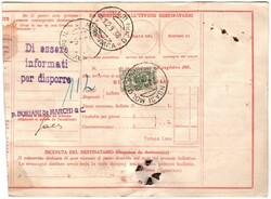 Pacco postale LIBIA 2 l. sezione sinistra annullato Bengasi Molo 20.9 ...