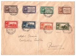 Garibaldi 8 val. cpl. (168/75) su busta 7.9.32 a Rimini. Cert. Caffaz ...