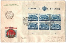 Foglietto PA UPU 200 l. non dentellato + foglietto Europa 1961 su due ...