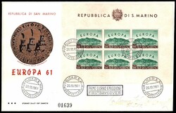 Foglietto PA UPU 200 l. non dentellato + foglietto Europa 1961 su due ...
