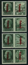 Propaganda di Guerra R.S.I. Verona 25 c., scambi di soprastampa 4 val ...