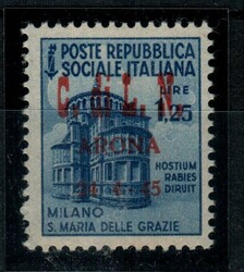 C.L.N. Arona soprastampa carminio 1,25 l. varietà senza la prima ...