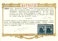 C.L.N. Arona 3 l. Monumenti distrutti in coppia orizzontale di cui ...