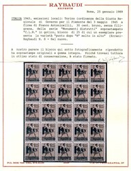 C.L.N. Torino - 20 c. + 30 c. senza filigrana + 75 c. (Errani-Ray. ...