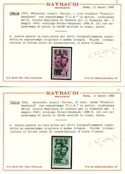 C.L.N. Torino Fratelli Bandiera 4 valori con soprastampa di prova in ...