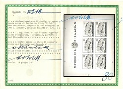 Foglietto PA UPU 200 l. non dentellato (11). Cert. Bolaffi. Catalog ...