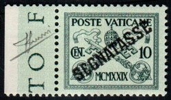 Segnatasse 10 c. saggio privo della cornice di piccole "T" venduto ...