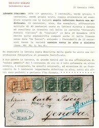 Vittorio Emanuele II Estero 5 c. verde grigio + 5 c. grigio verde ...