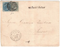 Da TUNISI * POSTE ITALIANE * 27.10.81 a Susa con Vittorio Emanuele II ...