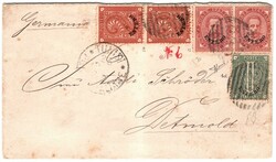 Vittorio Emanuele II Estero 1 c. con angolo superiore destro con tre ...