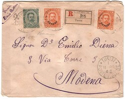 Raccomandata da TUNISI * POSTE ITALIANE * 1.11.89 con Regno Umberto I ...