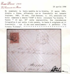 Da LA GOLETTA * TUNISIA * 23 MAR 83 a Siena con Umberto I Estero 20 c ...