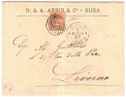 Da SUSA * TUNISIA * 9 MAG 87 - C1 a Livorno con Umberto I Estero 20 c ...