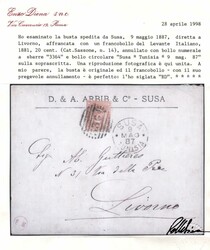 Da SUSA * TUNISIA * 9 MAG 87 - C1 a Livorno con Umberto I Estero 20 c ...