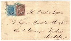 Da Montevideo a Sondalo con Vittorio Emanuele II Estero 20 + 30 c. ...