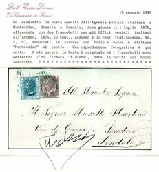 Da Montevideo a Sondalo con Vittorio Emanuele II Estero 20 + 30 c. ...