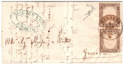 BUSSETO 6 MAR 61 - C2 ann. di coppia 10 c. Sardegna intaccata legg. a ...