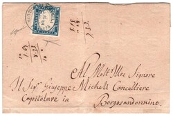 MONTICELLI D'ONGINA PIACENZA 20 FEB 62 - C2 azzurro ann. di Sardegna ...