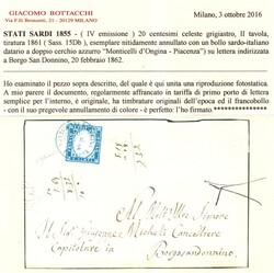 MONTICELLI D'ONGINA PIACENZA 20 FEB 62 - C2 azzurro ann. di Sardegna ...