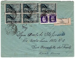 Racc. da Cerignola 2.8.45 a San Benedetto del Tronto con PM 50 c., 2 ...