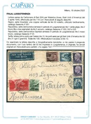 Aerogramma da Carbonara di Bari 5.4.46 negli USA con Imperiale 50 l., ...
