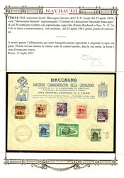 Maccagno PO + EX 8 val. cpl. con il 50 c. sopr. capovolta ...