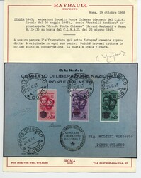 C.L.N. Ponte Chiasso PO + EX 14 val. cpl. su 2 buste da Ponte Chiasso ...