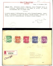 Campione - Stemma I tiratura 5 val. cpl. (S.2) su racc. F.D.C. da ...