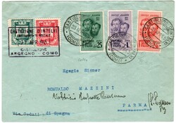 Castiglione d'Intelvi - 50 c./1 l. + 1 l./50 c. (18/19) annullati col ...