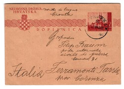 Croazia - 9 lettere e cartoline con varie affrancature ed annulli. ...