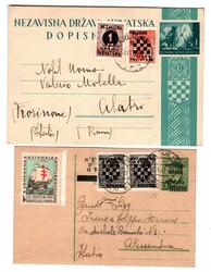 Croazia - 9 lettere e cartoline con varie affrancature ed annulli. ...