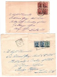 Tripoli di Barberia - 2 frontespizi con affrancature diverse per ...