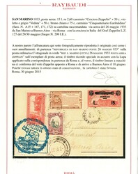 Cartolina Zeppelin racc. aerea da San Marino 26.5.33 a B.Aires con ...