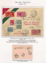 Vaticano 1929/1953 - collezione di lettere / cartoline montata su ...